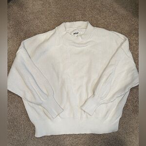 Aerie ribbed crew neck ivory sweater